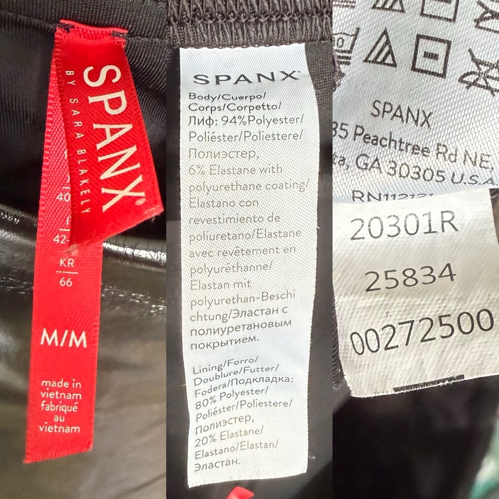 Spanx Faux Patent Leather Leggings Classic Black Women's size medium - Picture 9 of 10